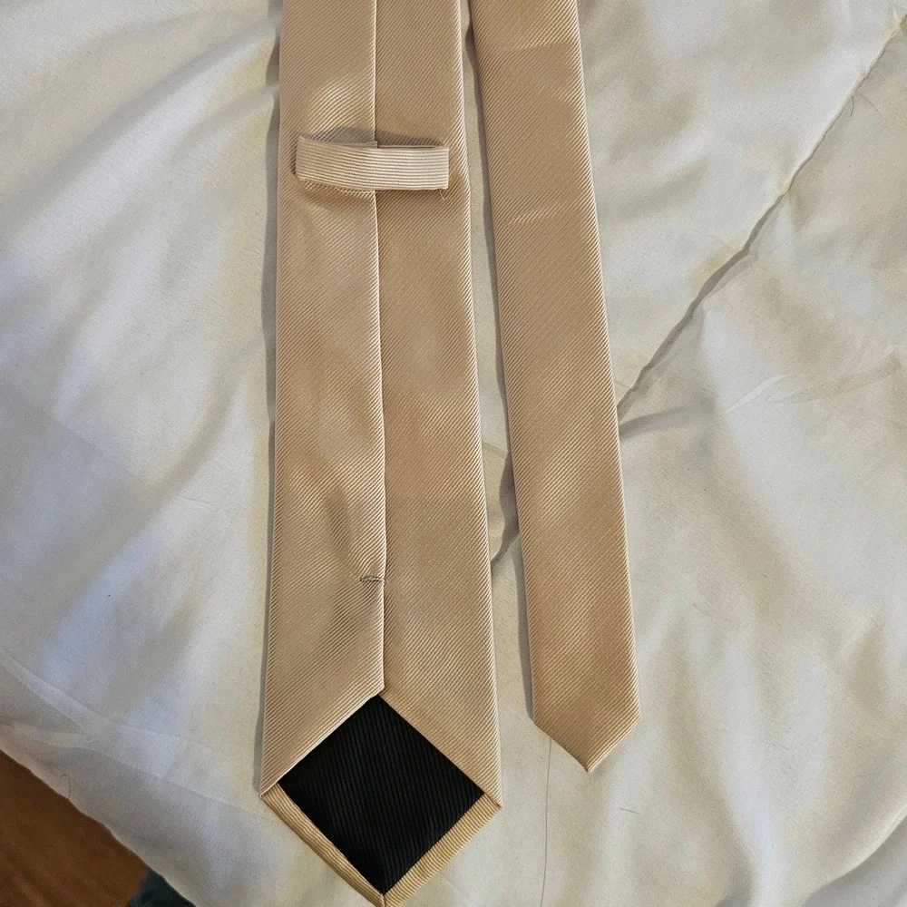 Elegant Champagne Gold Textured‎ Necktie for Men Formal Business Accessory